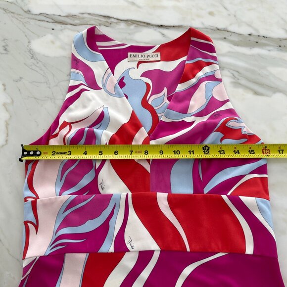 EMILIO PUCCI PINK VISCOSE SILK FLORAL MAXI DRESS MODEL 9EJ146 SIZE IT 44 / US 10 - Picture 9 of 17
